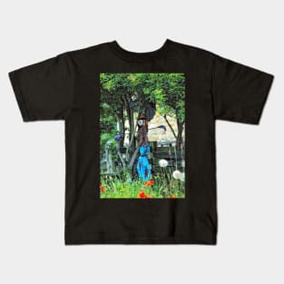 Summer Garden Scarecrow Lady for gardeners and vegetable growers Kids T-Shirt